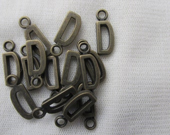 14 X  Bronze Letter D Charms