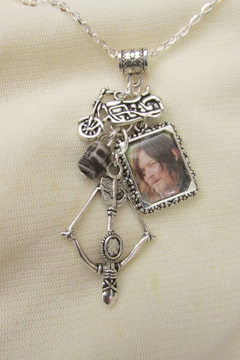 The Walking Dead Daryl Dixon Picture Charms Necklace image 1