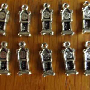 10 x Tibetan Silver  Grandfather Clock Charms