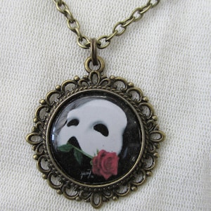 Phantom of the Opera Bronze Mask Necklace