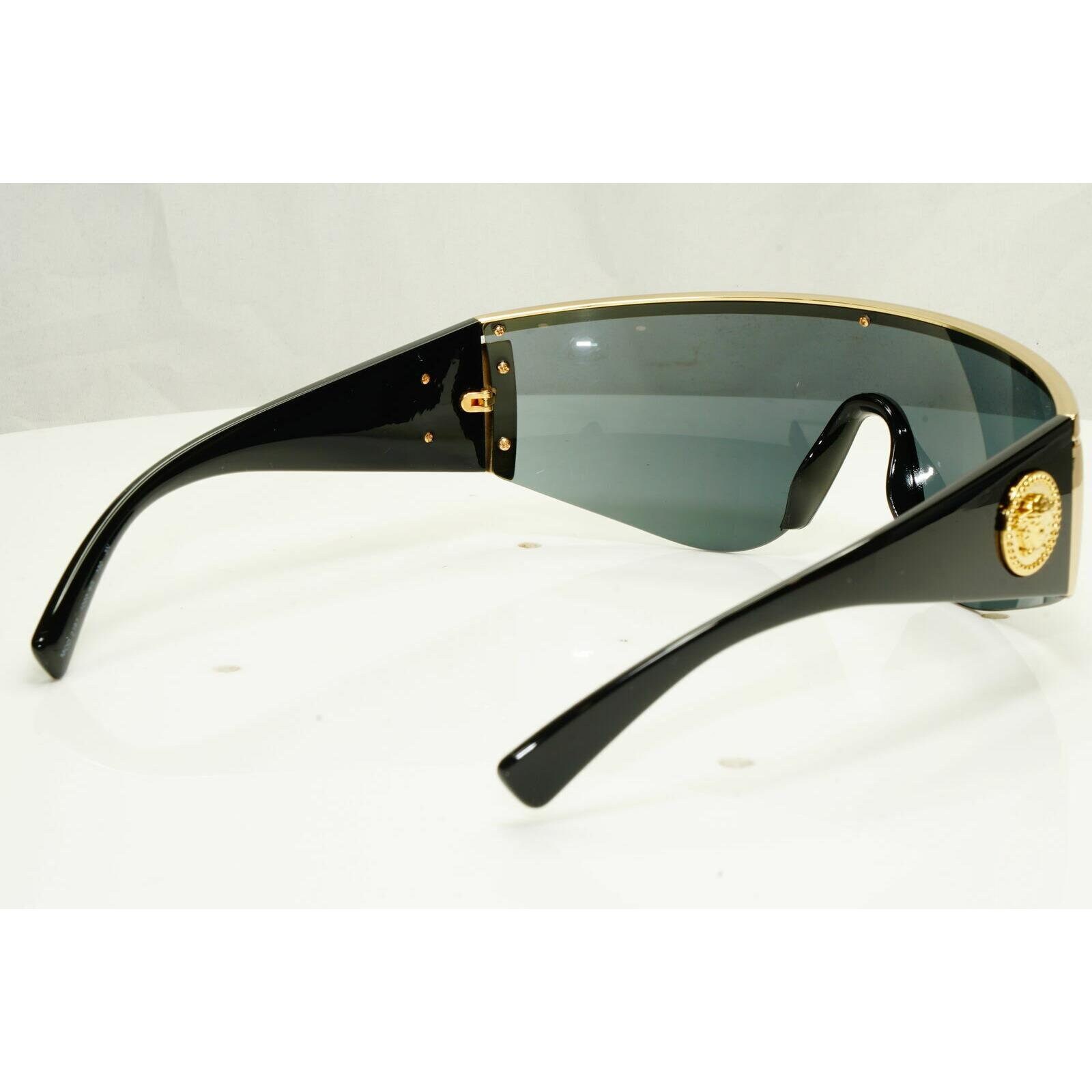 Versace Gold Medusa Shield Visor Sunglasses Mens Black 1996
