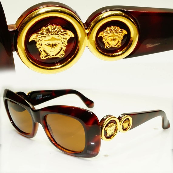 Buy Gianni Versace 1996 Womens Vintage Gold Medusa Sunglasses Mod Online in  India 