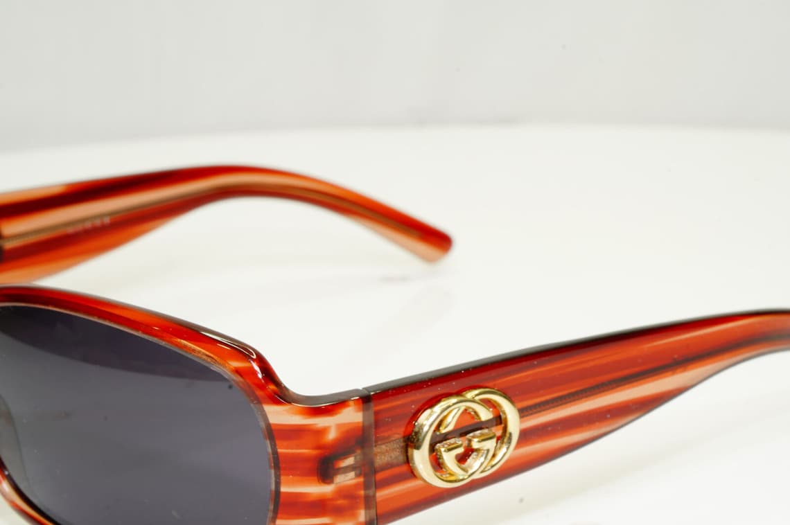 Authentic Gucci Mens Womens Vintage Sunglasses Gold Burgundy | Etsy
