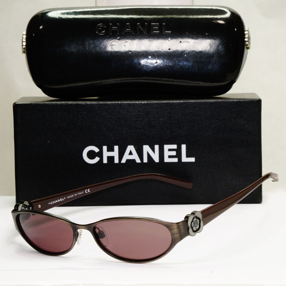 Chanel 2004 Sunglasses Vintage Rectangle Brown Metal Retro -  Norway