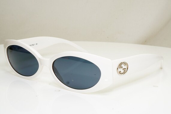 Authentic Gucci Vintage 1990s Sunglasses White Ico
