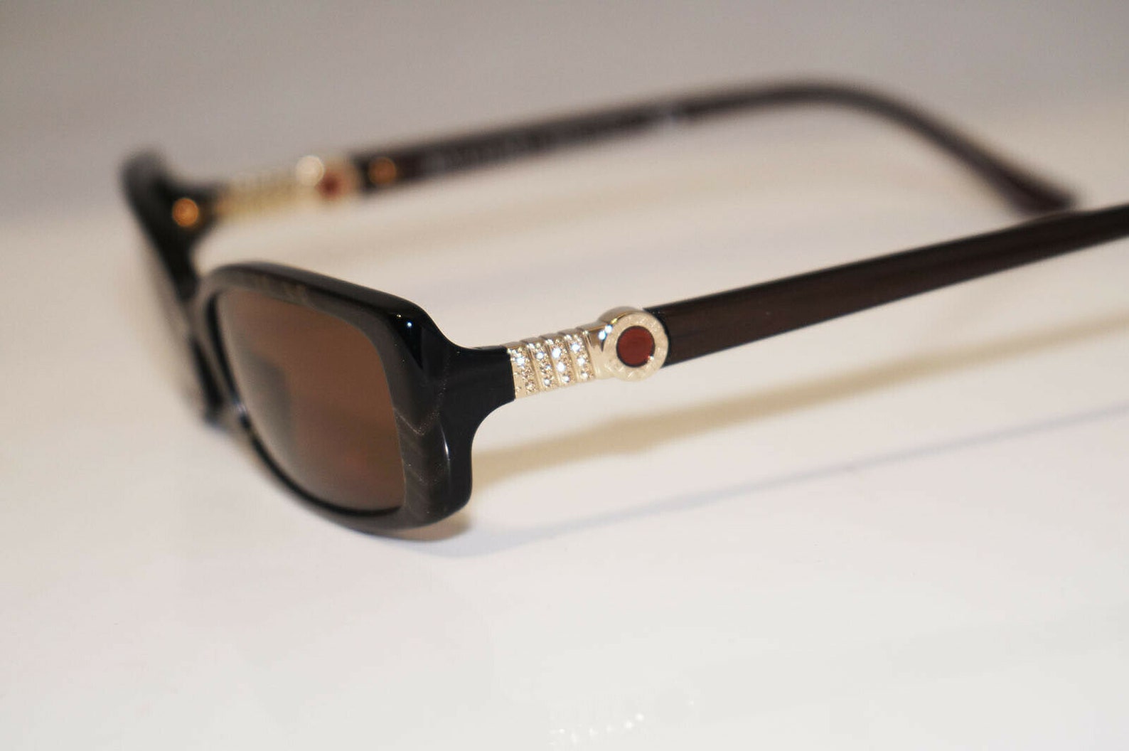 Authentic Bvlgari Womens Vintage Sunglasses Brown Rectangle Etsy