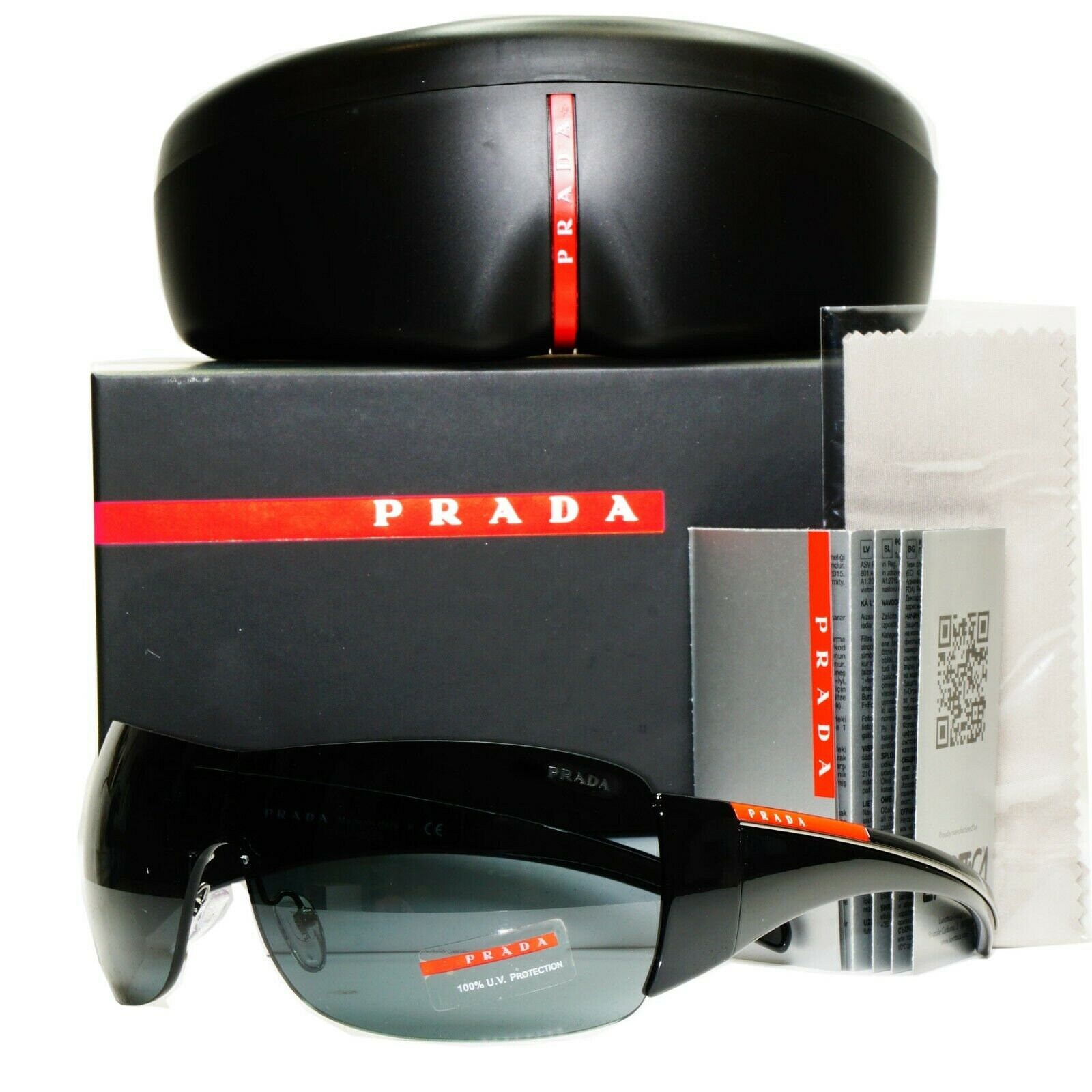 Authentic Prada Mens Designer Sunglasses Black Shield Visor - Etsy