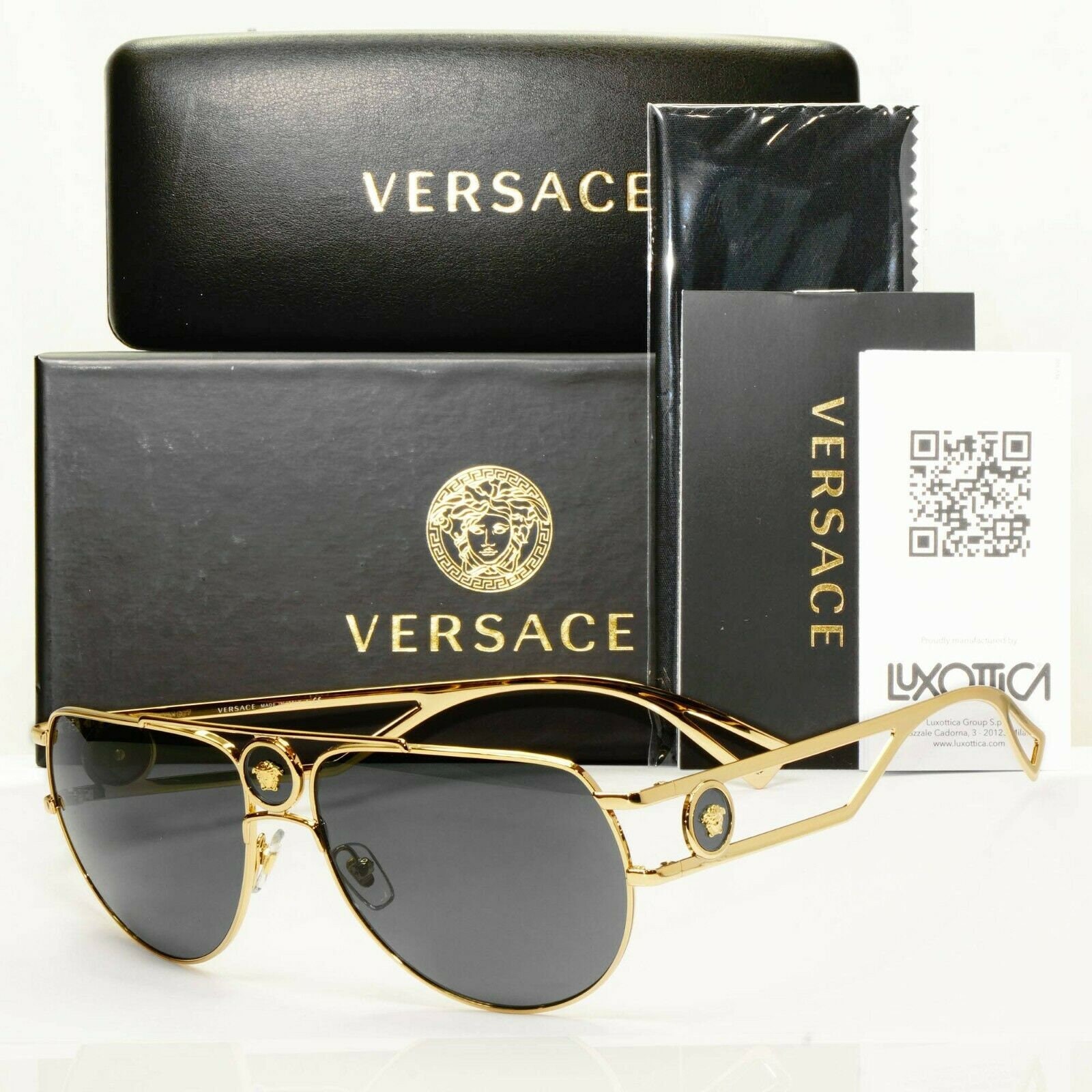 Authentic Versace Mens Gold Metal Pilot Medusa Sunglasses 2225 - Etsy UK