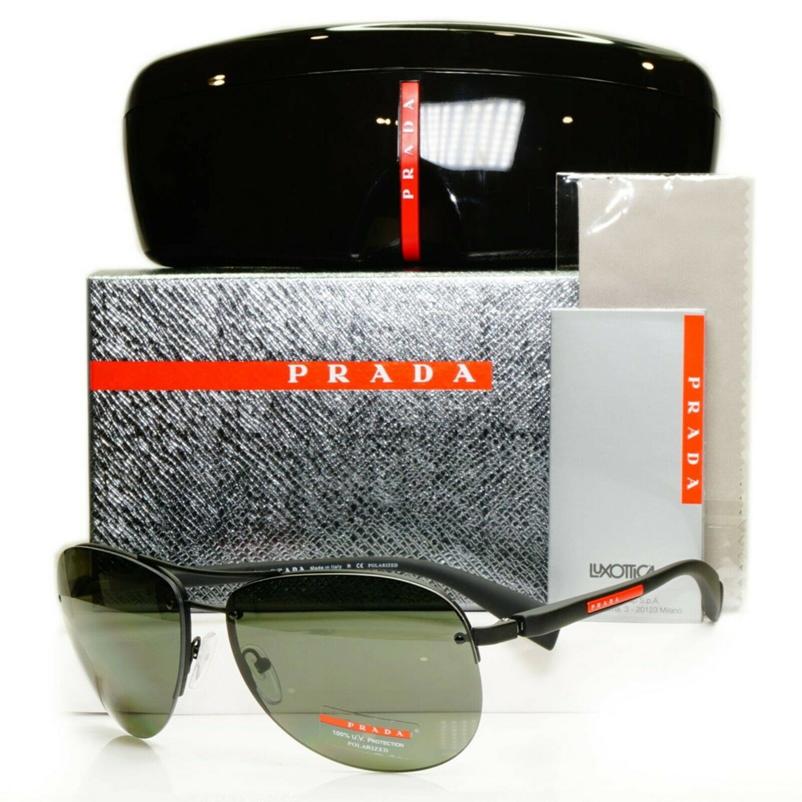 Authentic Prada Mens Sunglasses Polarized Black Green Pilot - Etsy