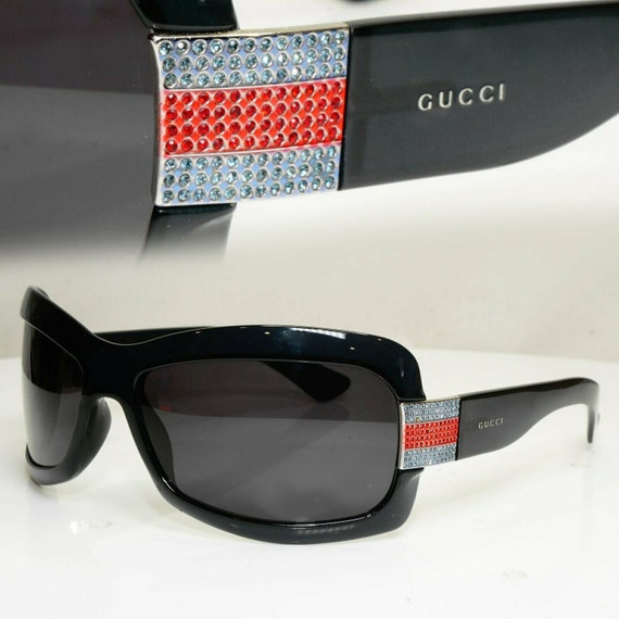 Gucci Vintage Sunglasses Black Crystal 