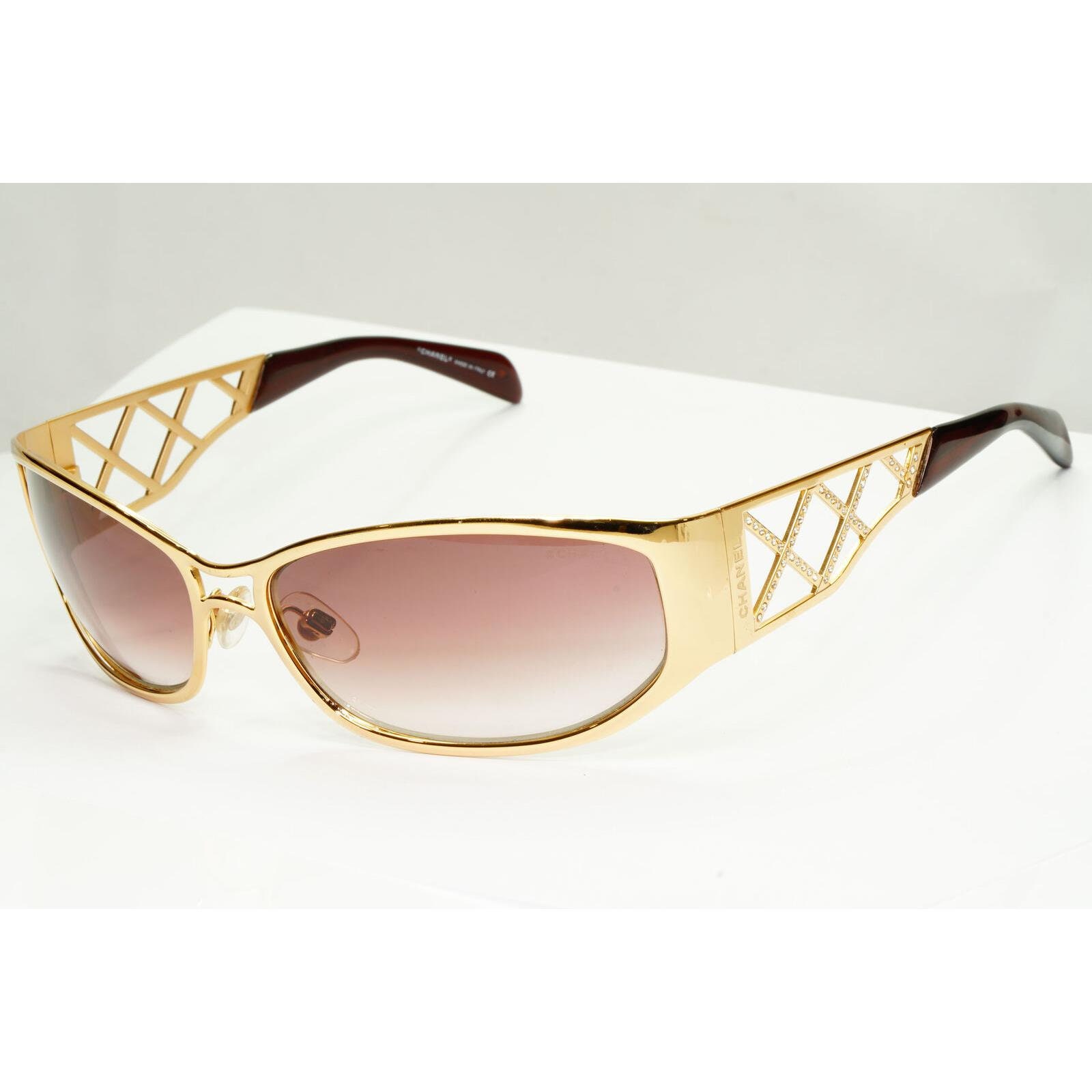 Chanel 2005 Vintage Sunglasses Brown Gold Diamante Metal -  Finland