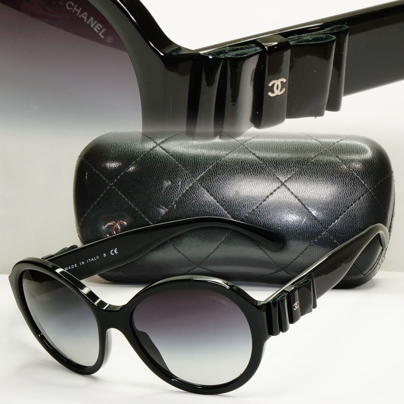 New CHANEL CH 5171 501/3C 60mm Black Butterfly Sunglasses Italy 