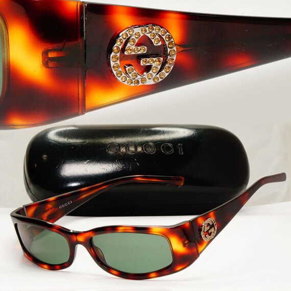 Gucci - Rectangular Sunglasses with GG - Tortoiseshell Orange