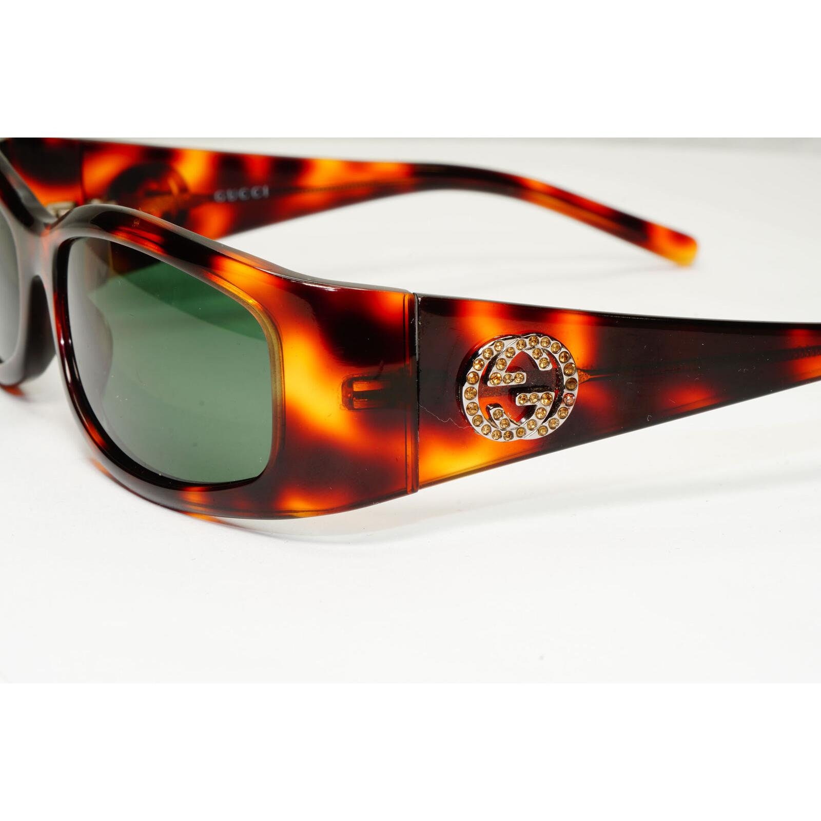 Gucci - Rectangular Sunglasses with GG - Tortoiseshell Orange
