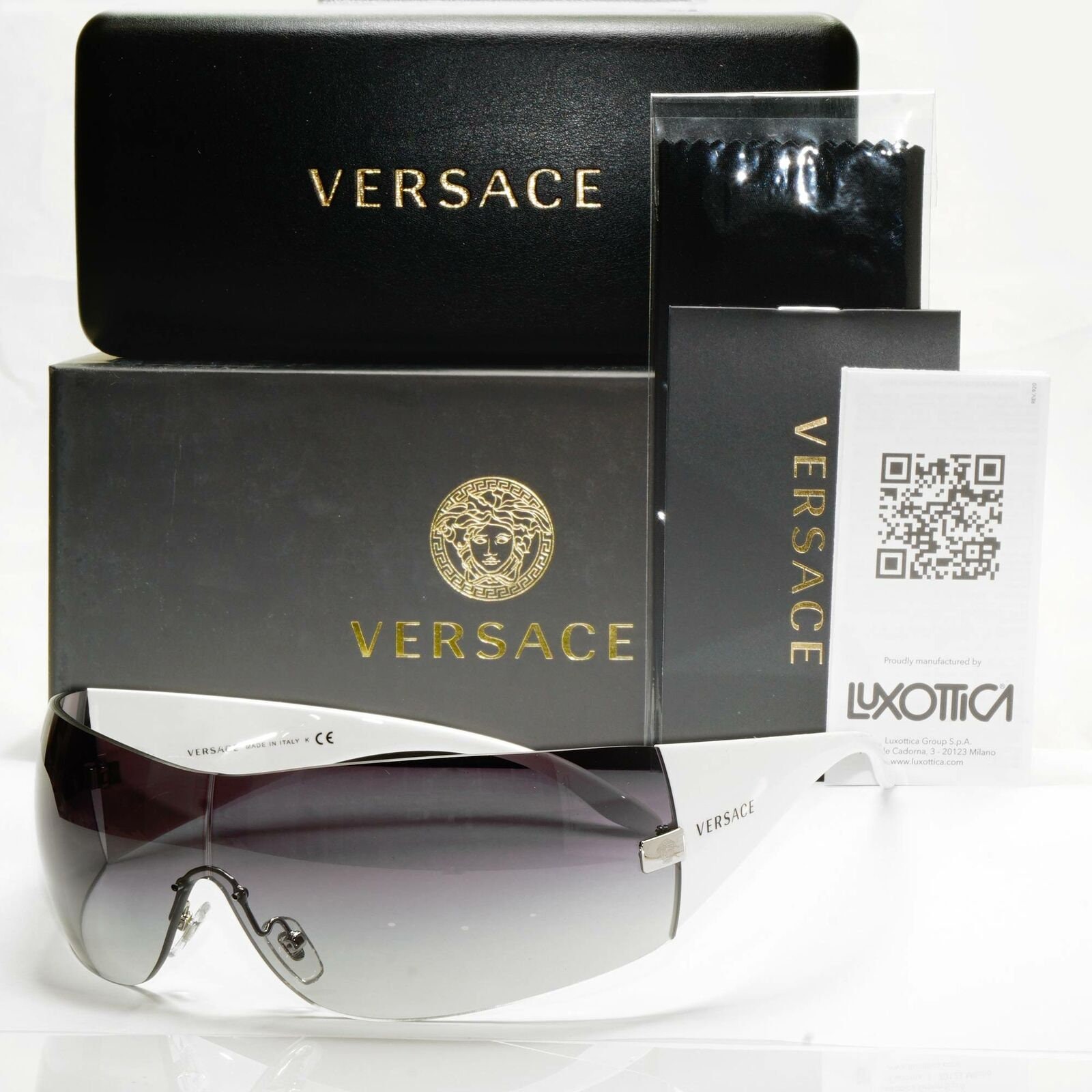 Authentic Versace Sunglasses White Shield Mens Womens Visor Ski 2054  1000/8g 725125505833 - Etsy India