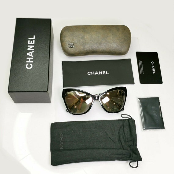 Chanel Cat Eye Bow Sunglasses Black  Bagaholic