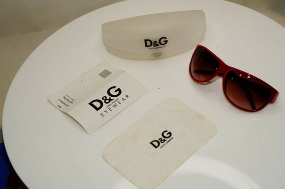 Dolce Gabbana Mens Womens Vintage Sunglasses Red Rectangle Dg 2213