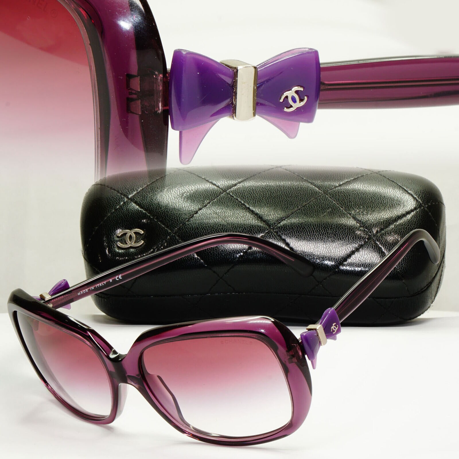 Chanel 2013 Bow Sunglasses Purple Violet Square Gradient 5171