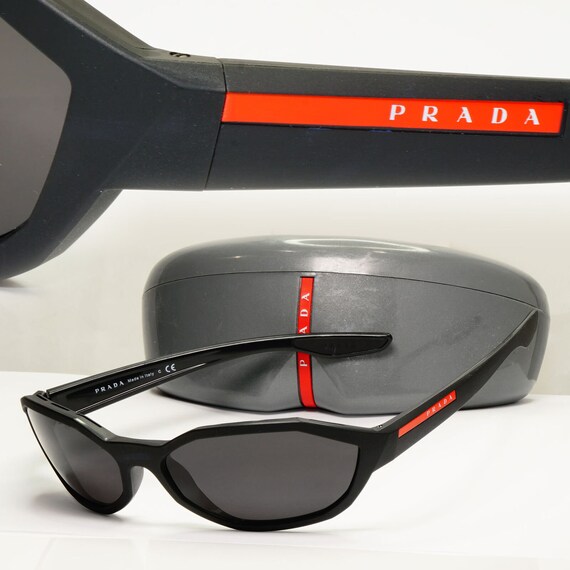 Leerling Politiek Tekstschrijver Prada Sunglasses Black Wrap Red Stripe Sport Ps04us Sps 04u - Etsy