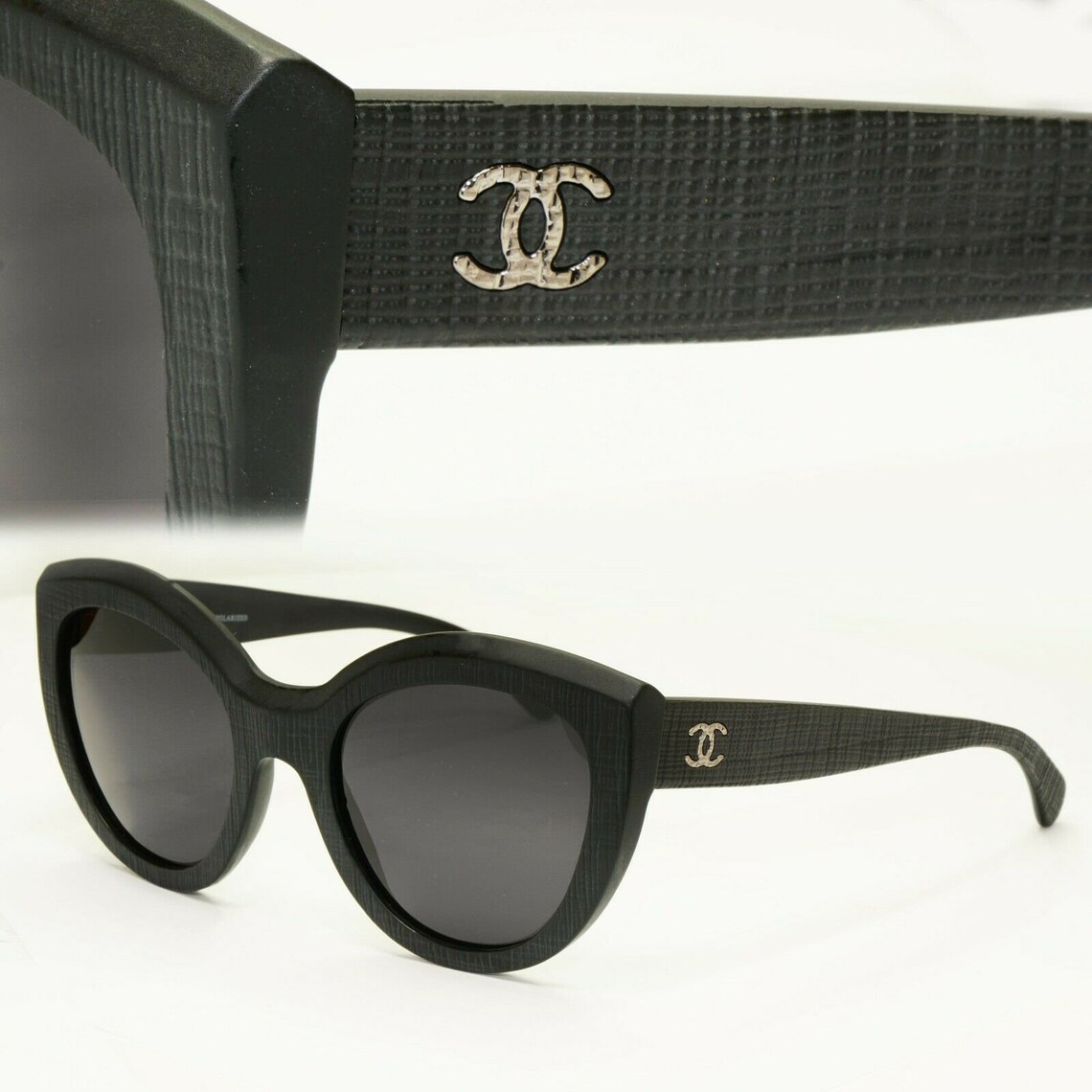 Chanel Matte Black Sunglasses Luxury Fashion Square Womens Etsy Australia