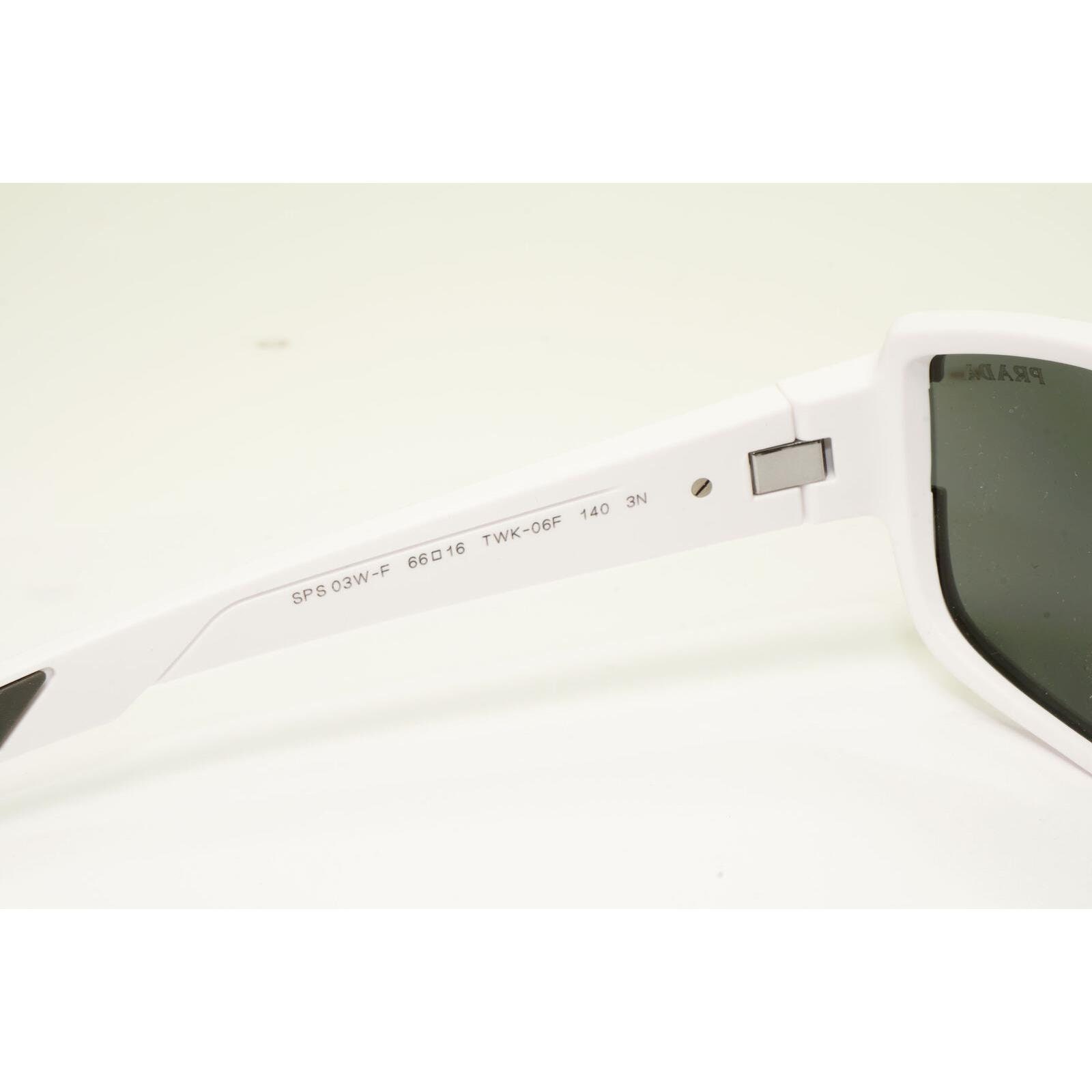 Prada White Black Sunglasses Mens Rectangle Red Stripe Sps 03w