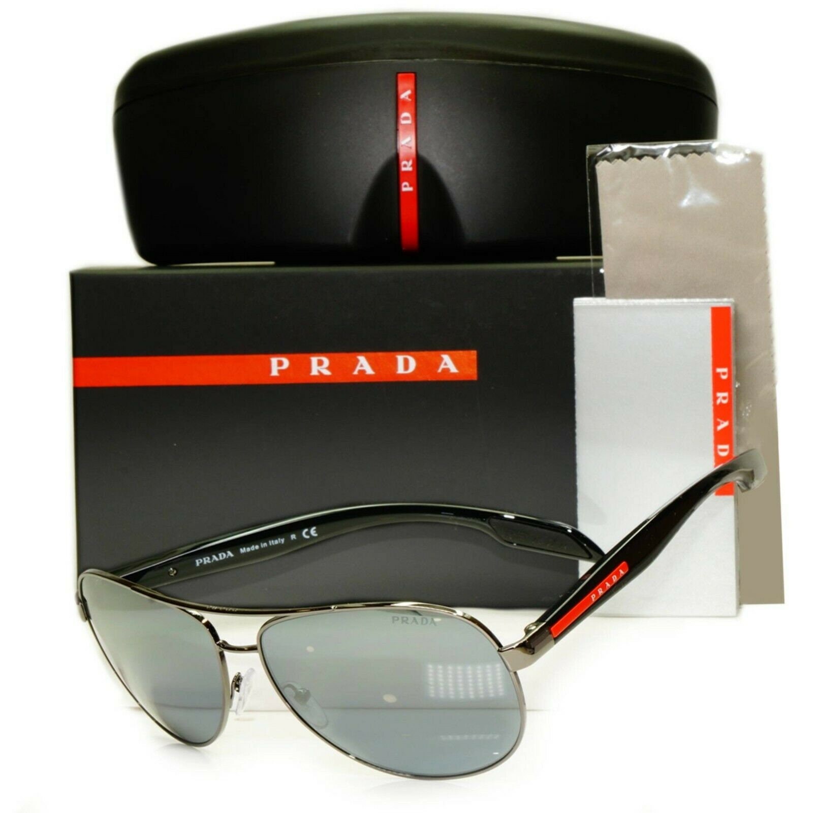 Auténticas gafas de sol Prada Mens Negro Plata Pilot Sps 53p - Etsy México Auténticas gafas de sol Prada Mens Negro Plata Pilot Sps 53p - Etsy México