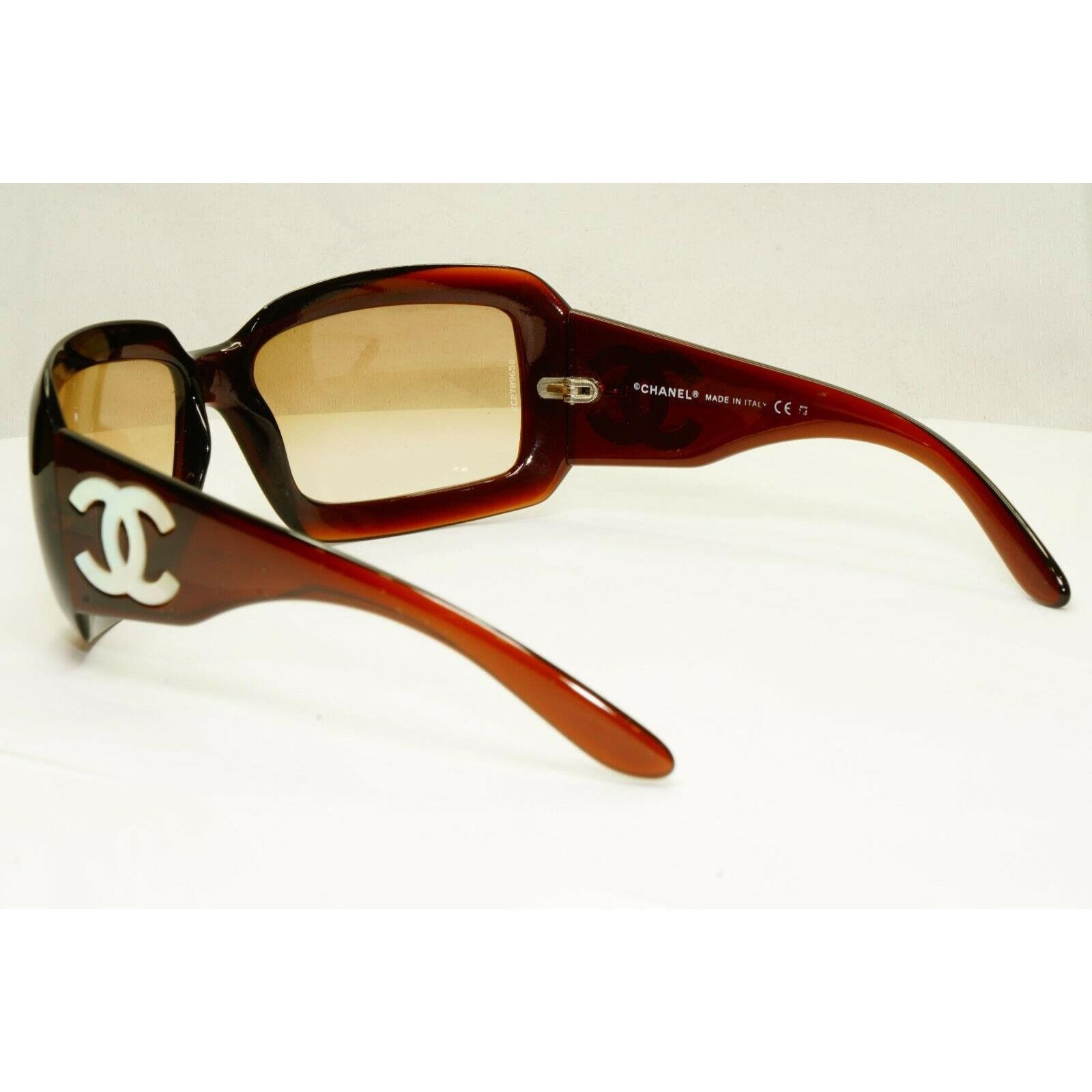 Chanel Mother of Pearl Vintage Sunglasses Brown Women Square 