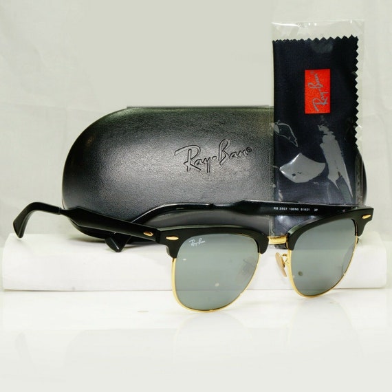 Authentic Ray-ban Clubmaster Metal Aluminum Black Mirror | Etsy Australia