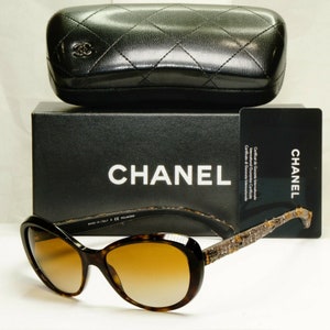 Chanel 2013 Sunglasses Leather Bow Black Square Gradient -  Norway
