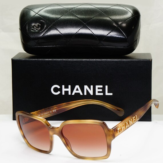 Chanel Gold Letters Sunglasses Square Brown Gradient 5408 -  UK