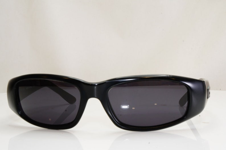 Gucci Mens Vintage 1990 Designer Sunglasses Black Rectangle Gg | Etsy