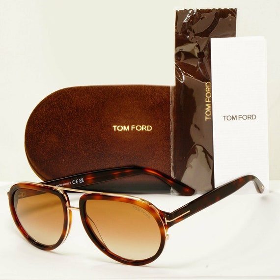 Tom Ford Gold Brown Pilot Tortoise 