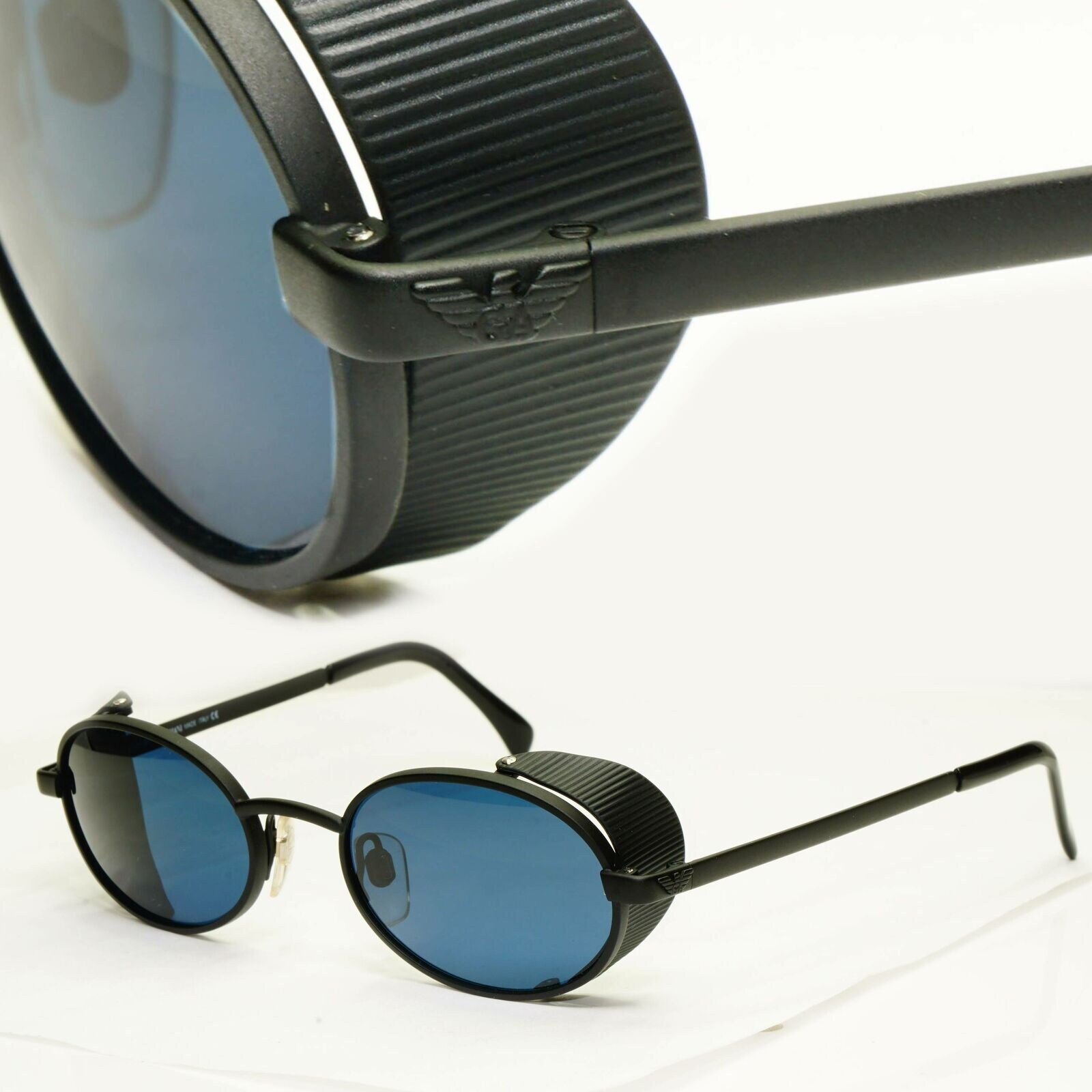 Mens round sunglasses with side shields cheap