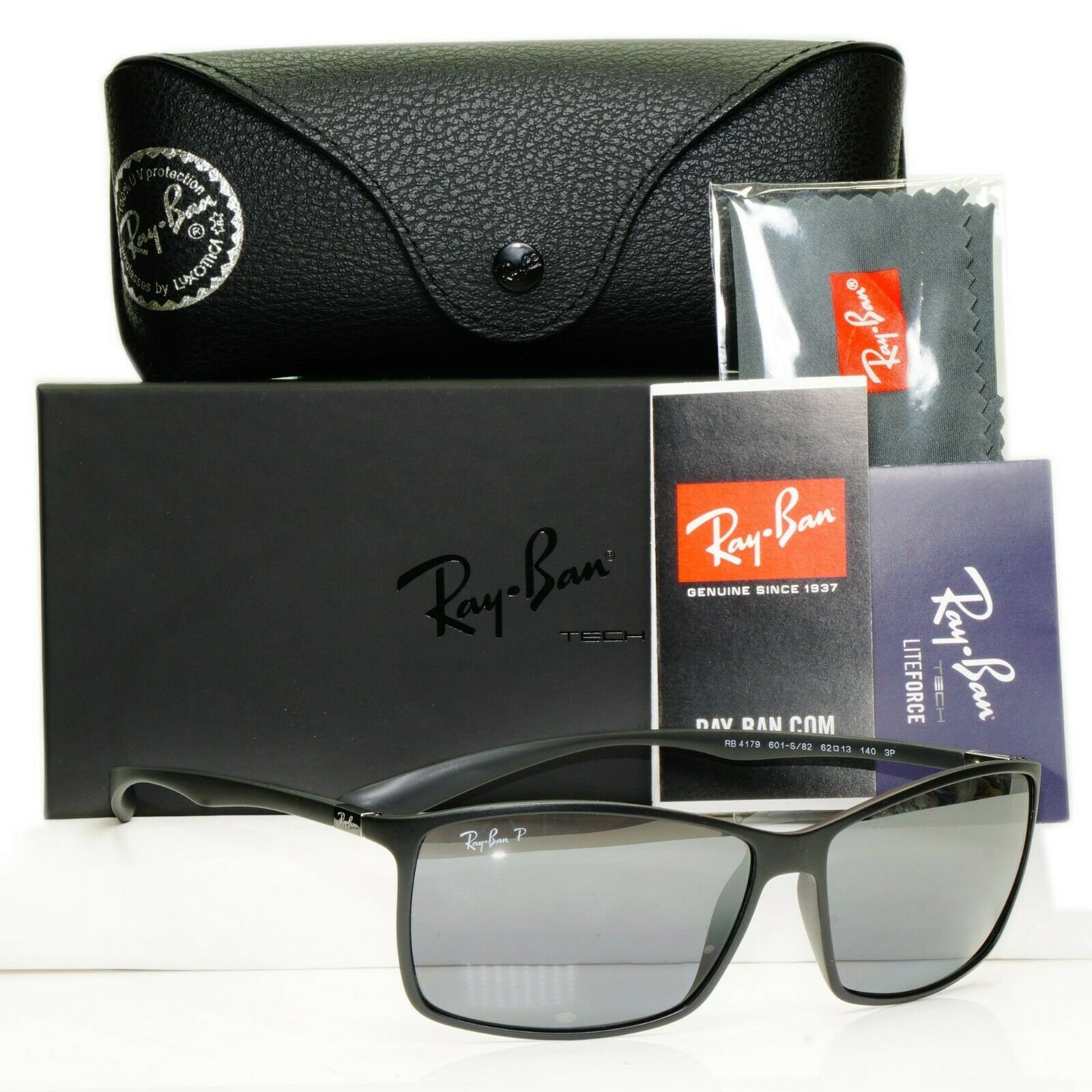 Authentic Ray-Ban Sunglasses Polarized Black Silver Rb 4179 | Etsy