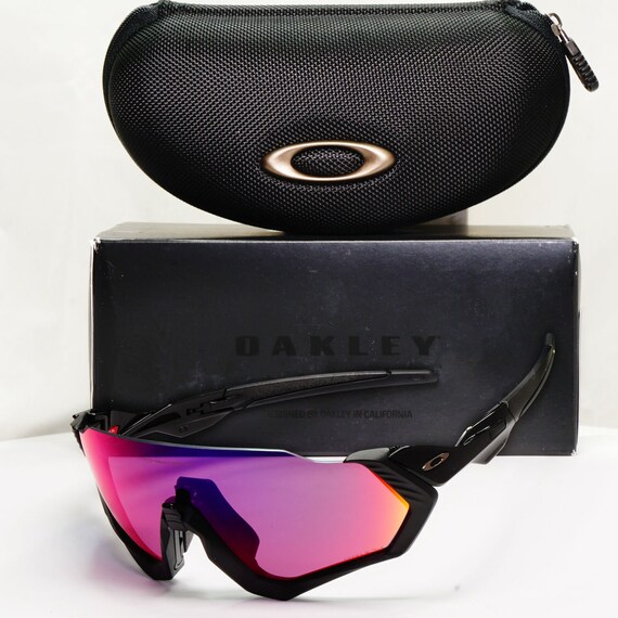 Oakley Flight Jacket Sunglasses Red Mirror Orange Black Prizm Road