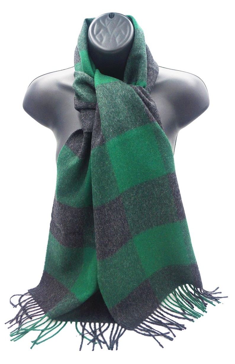 100% Baby Alpaca Scarves, Our Colorful Fun Scarf is more Durable than Cashmere Black & Green