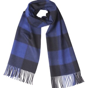 100% Baby Alpaca Scarves, Our Colorful Fun Scarf is more Durable than Cashmere Blue & Black