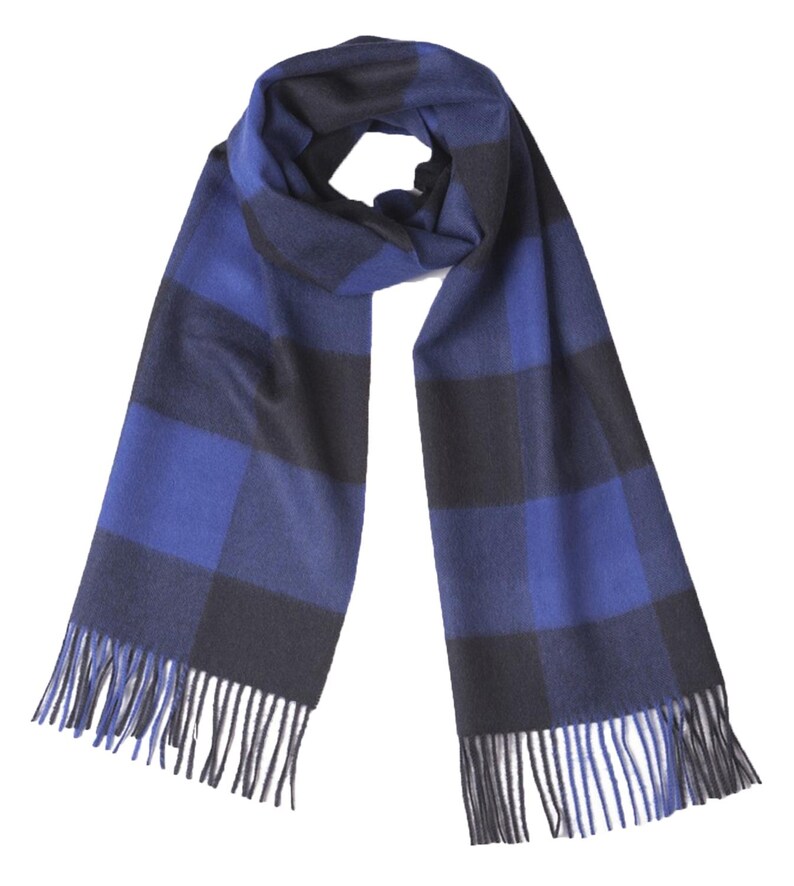 100% Baby Alpaca Scarves, Our Colorful Fun Scarf is more Durable than Cashmere Blue & Black