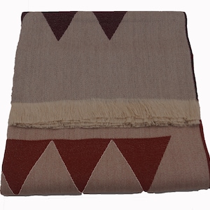 100% Baby Alpaca Throw Blanket, Our Angle ll Geometric Throw / Afghan, All Natural
