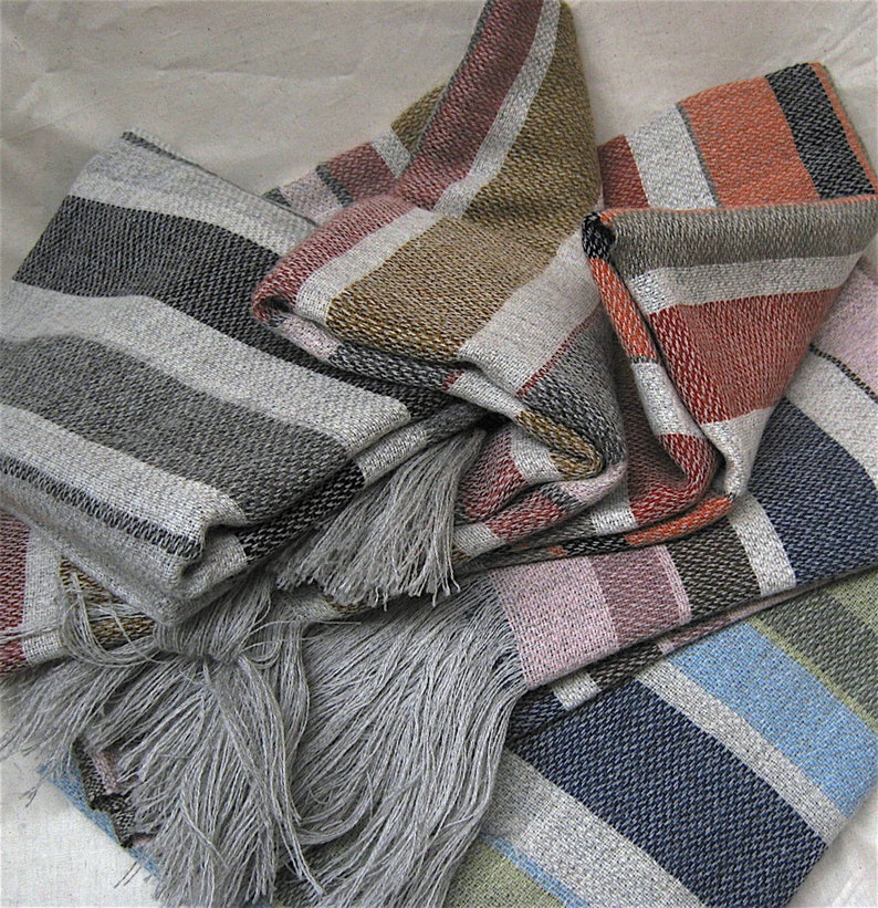 Merino Wool Blend Middle East 5 Color Stripe Throw Blanket Etsy