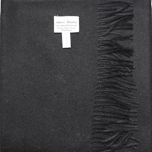 100% Baby-Alpaka-Schal, fest gewebter, gebürsteter Schal mit keinen synthetischen Fasern Schwarz