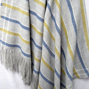 Wool Throw Blanket, Our Striped French Collection is Soft and Luxurious – No Synthetics or Chemical Dyes