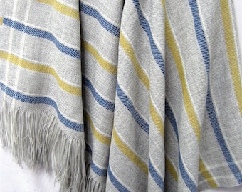 Wool Throw Blanket, Our Striped French Collection is Soft and Luxurious – No Synthetics or Chemical Dyes