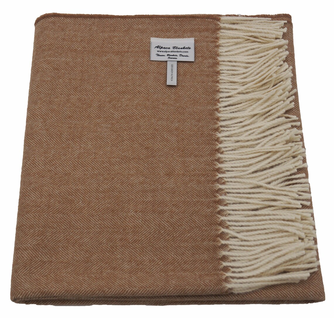 100 Baby Alpaca Throw Blanket Our New York Herringbone Throw Etsy