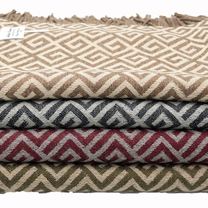 100% Baby Alpaca Geometric Maze Throw Blanket