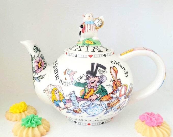 Alice in Wonderland Teapot by Paul Cardew the White Rabbit, Mad Hatter Collectable 6 Inches Etsy