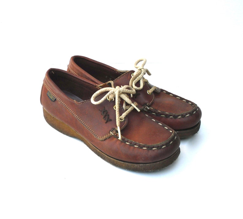 Vintage 80s Dexter Brown Leather Oxford Lace Up Shoes Casual Etsy