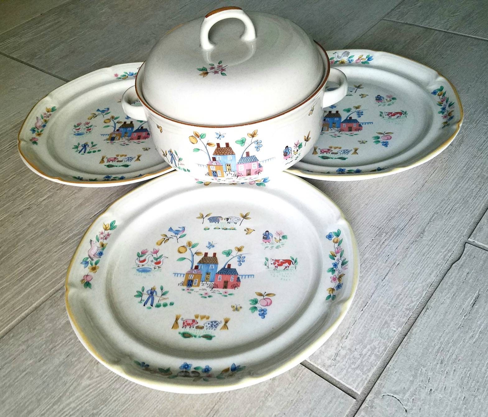 Heartland Farm Casserole Dish With Lid From International China Vintage 