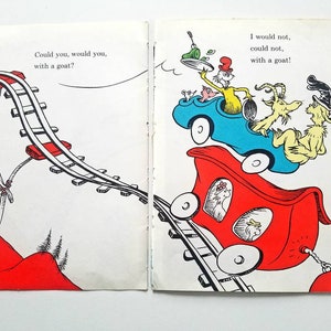 Dr. Seuss Green Eggs & Ham 8 Book Plate Pages 1960 Original Illustrated Vintage Children&#39;s Book Art