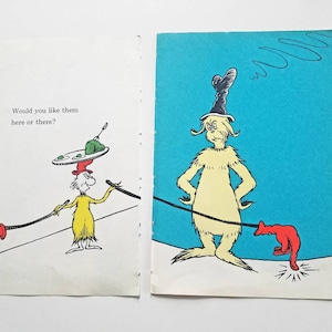 Dr. Seuss Green Eggs & Ham 8 Book Plates Pages 1960 Original Illustrated Children&#39;s Book Art
